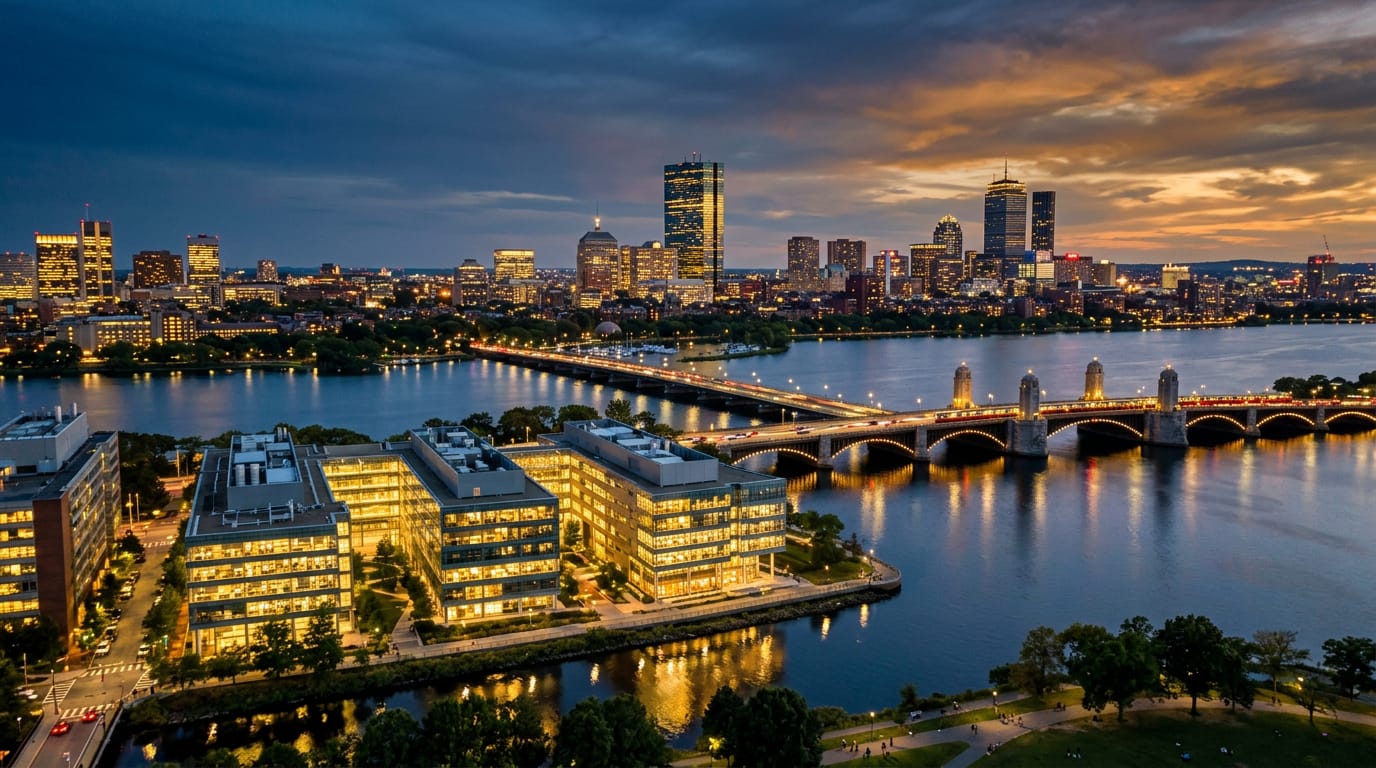 Boston skyline across the Charles River from Cambridge